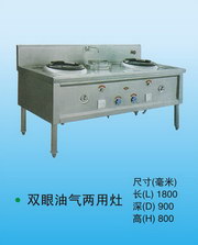 双眼油气两用灶